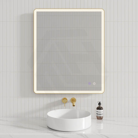 G#2(Gold) 750/800/900/1200Mm Rectangle Gold Framed Led Mirror Touch Sensor Horizontal/Vertical