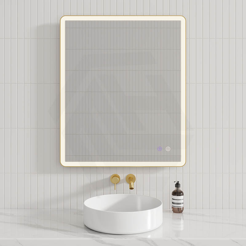 G#2(Gold) 750/800/900/1200Mm Rectangle Gold Framed Led Mirror Touch Sensor Horizontal/Vertical
