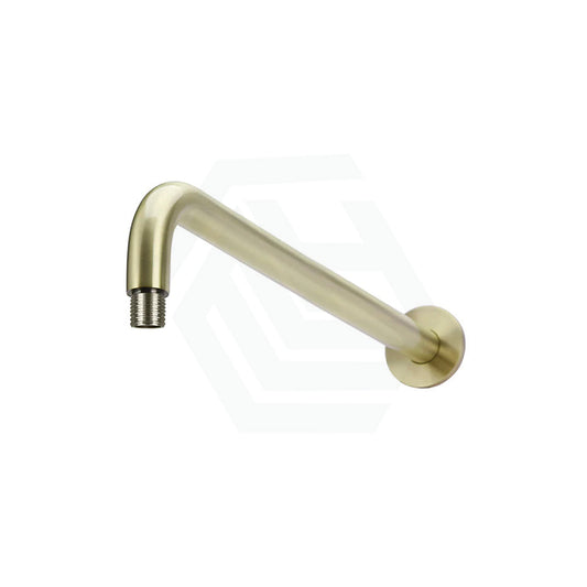 G#2(Gold) Meir 400Mm Round Wall Mounted Shower Curved Arm Pvd Tiger Bronze Solid Brass Brushed Gold