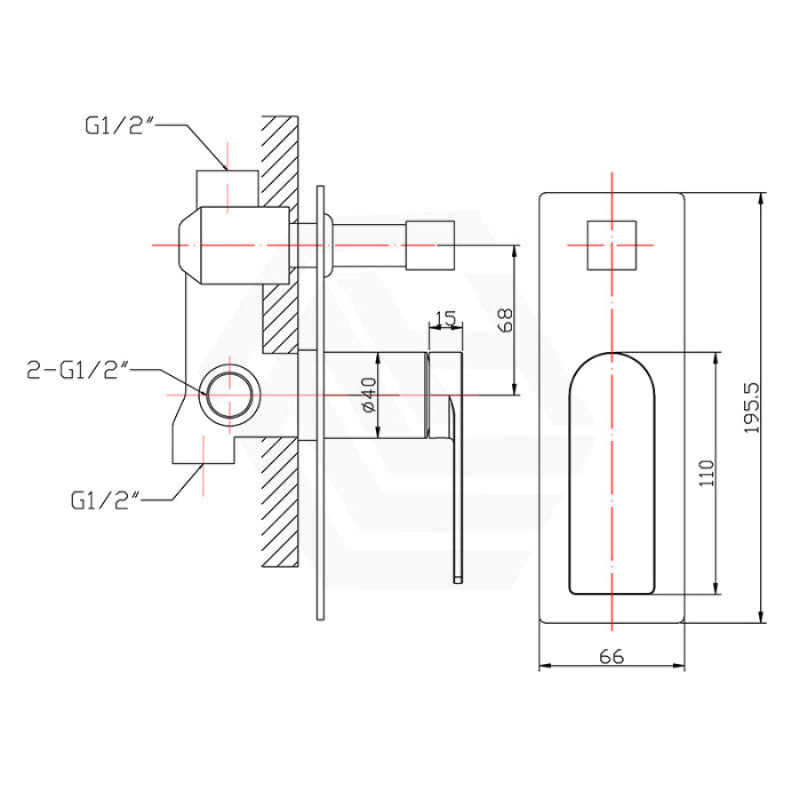 G#4(Gold) Ruki Solid Brass Brushed Gold Bath/Shower Wall Mixer With Diverter Mixers