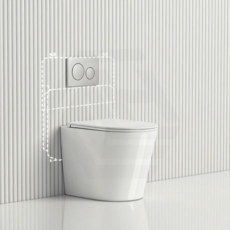 Geberit Sigma8 Inwall Cistern With Rimless Wall Faced Toilet Pan Push Button Cisterns & Pans