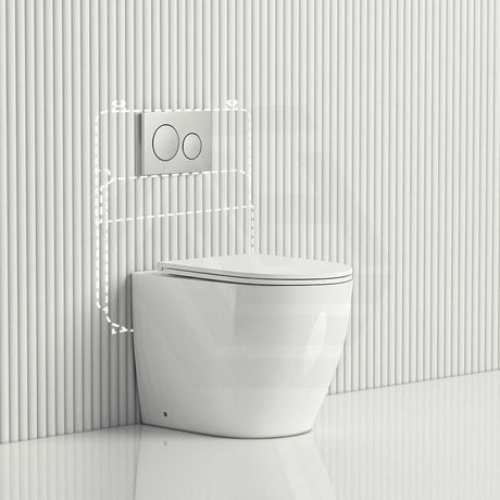 Geberit Sigma8 Inwall Concealed Cistern And Rimless Wall Faced Toilet Pan With Push Button Set
