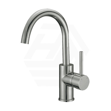 N#1(Nickel) IKON Hali Gooseneck Brass Basin Mixer Brushed Nickel