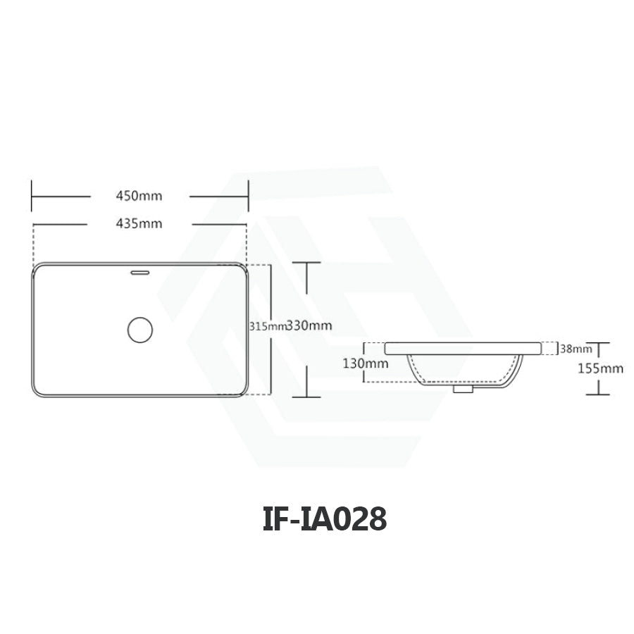 150mm Gloss Black Swan Stone Top Calacatta Quartz with Inset Basin