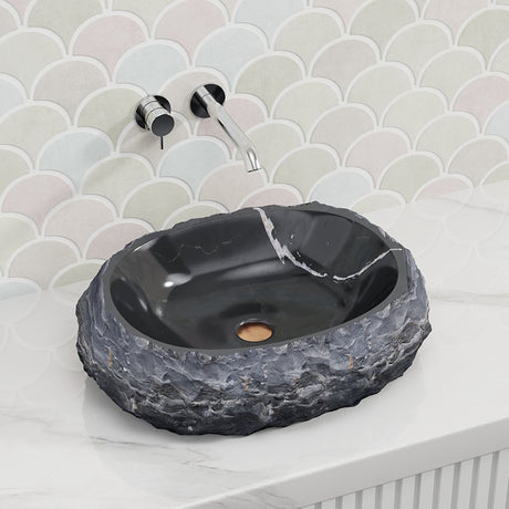 500X400X150Mm Above Counter Stone Basin Oval Marble Surface Bathroom Wash Vintage Antique