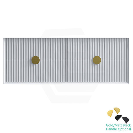 600-1500Mm Wall Hung Plywood Vanity White Linear Surface Single/Double Bowls Cabinet