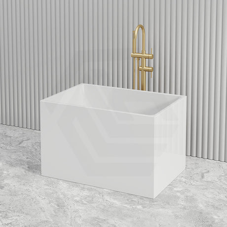 1000/1100mm Rectangular Gloss White Japanese Soaking Multi-Fit Corner Back to Wall Freestanding Bathtub NO Overflow