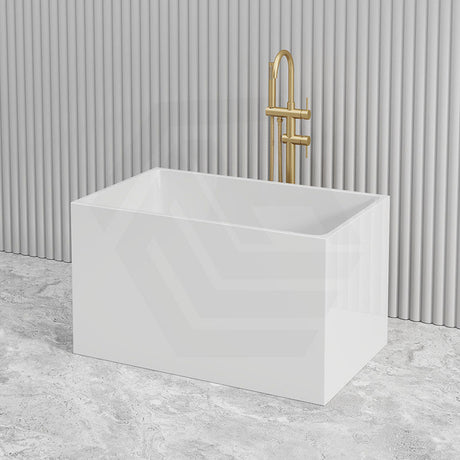 1000/1100mm Rectangular Gloss White Japanese Soaking Multi-Fit Corner Back to Wall Freestanding Bathtub NO Overflow