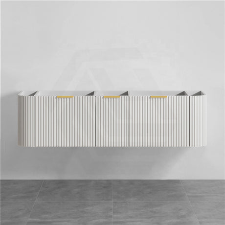 RIO 600-1800mm Bathroom Linear Surface Vanity Wall Hung Single/Double Bowls Plywood White Cabinet ONLY & Stone Top Available