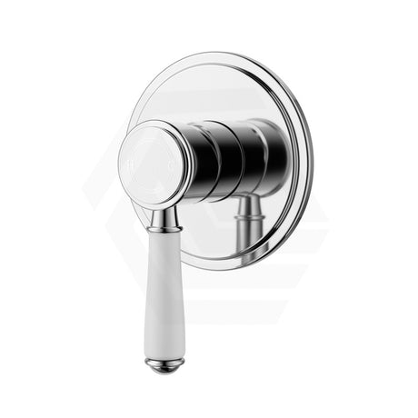 Ikon Clasico Chrome Wall Mixer Trim Kits With Rough-In Body White Ceramic Mixers