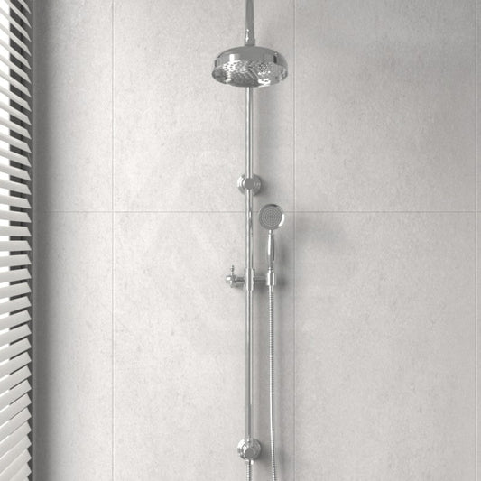 Ikon Clasico Round Chrome Twin Shower Universal Water Inlet Brass Showers