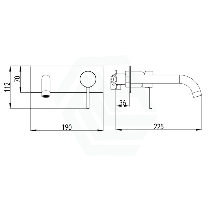 Ikon Hali Round Matt Black Brass Bathtub/Basin Wall Mixer With Spout Pin Lever Mixers