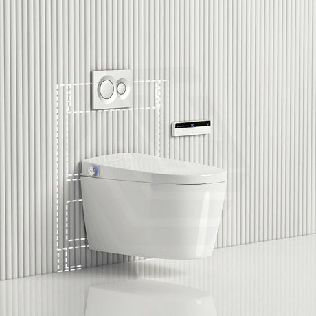 KB Australia Modena Wall Hung Smart Toilet Floor Pan Gloss White Available In Pneumatic Frameless In-Wall Concealed Cistern & Push Button