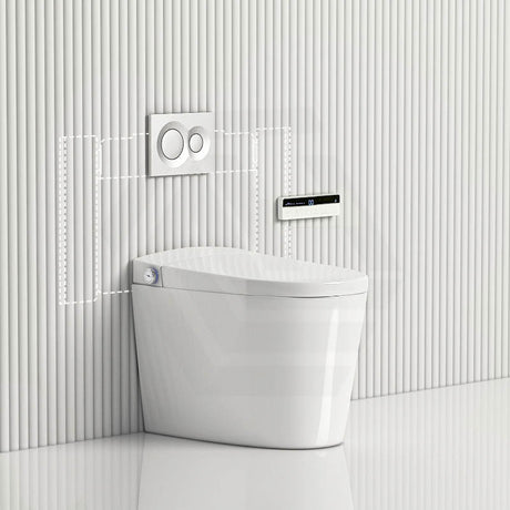 KB Australia Modena Wall Faced Smart Toilet Floor Pan Gloss White Available In Pneumatic Frameless In-Wall Concealed Cistern & Push Button