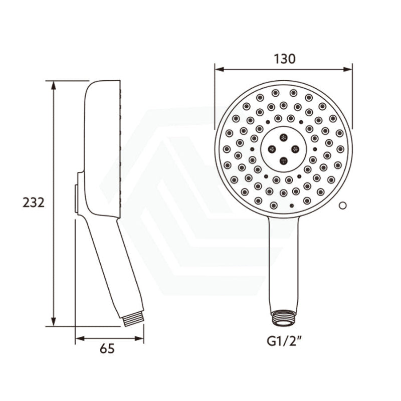 Kohler Statement Round Matt Black 3 Functions Handheld Shower Head Only Showers