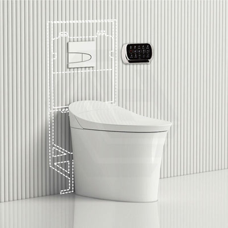 Kohler Veil Rimless Gloss White Wall Floor Smart Toilet With Inwall Cistern Flush Button Suites