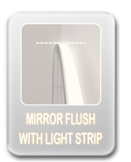 Round LED mirror flush with light strip Round LED mirror flush with light strip