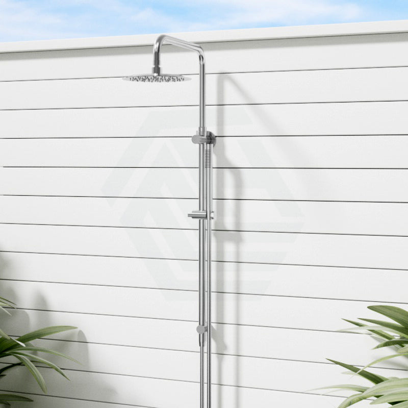 Linkware Elle Outdoor 316 Chrome Twin Shower On Rail Showers