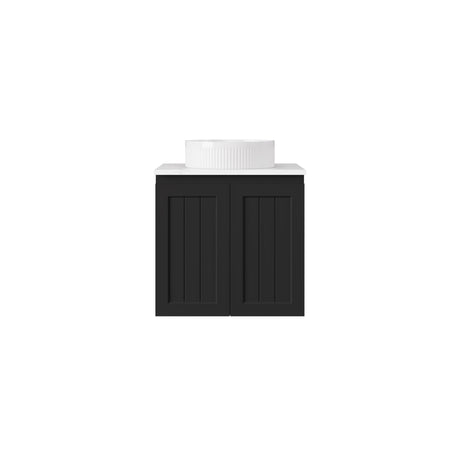 600-1500mm Lukka Archill Federation Wall Hung Vanity PVC Board Matt White/Black Linear Surface