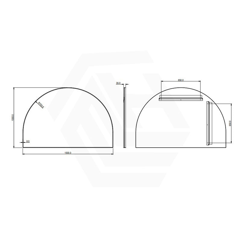 Lukka Arco 1200/1500mm Half-moon Framed Mirror Copper Free Variant Colour Available
