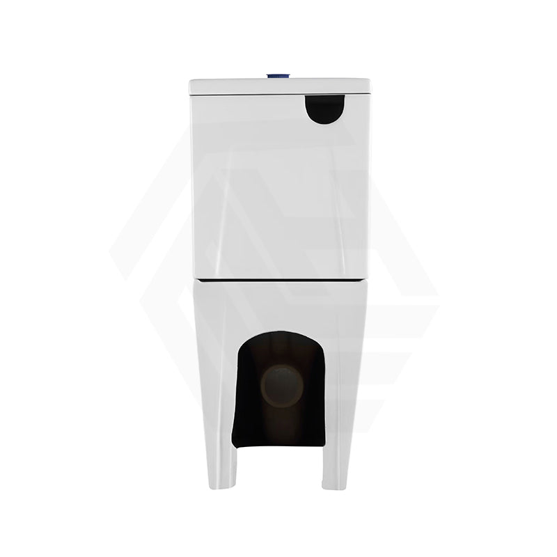 Lukka Hadden 800x360x865mm Rimless Flush Back To Wall Care Toilet Suite with Blue/Grey Toilet Seat & Flush Button