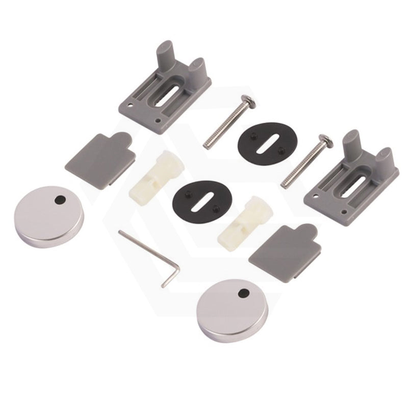 Lukka Hadden 800x360x865mm Rimless Flush Back To Wall Care Toilet Suite with Blue/Grey Toilet Seat & Flush Button