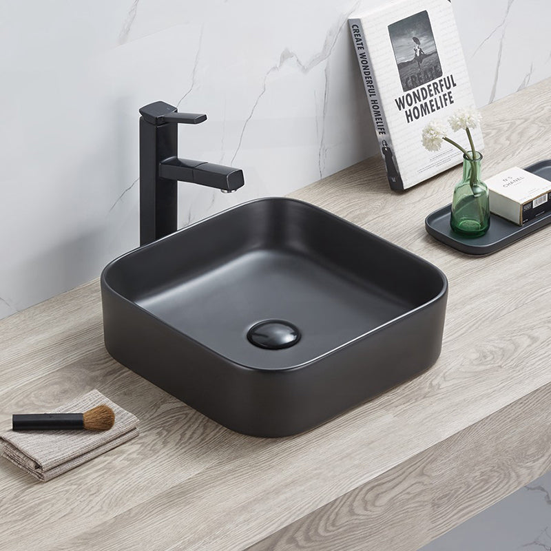 Lukka Kliff 370x370x110mm Square Fine Ceramic Above Counter Basin No Overflow Variant Colour Available