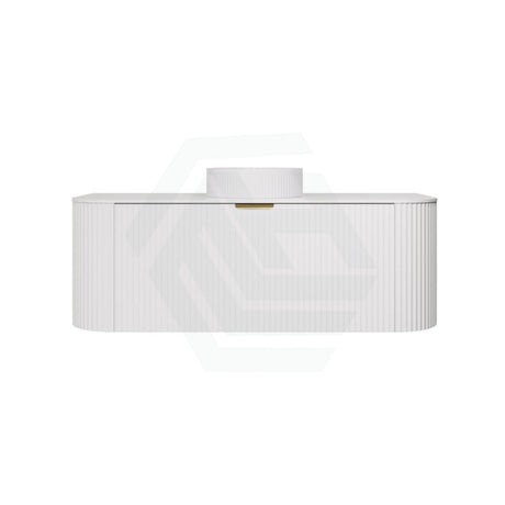 600-1800mm Lukka Agena Matt White/Black Wall Hung Bathroom Fluted PVC Vanity with Soft Closing Drawers Curve Edge