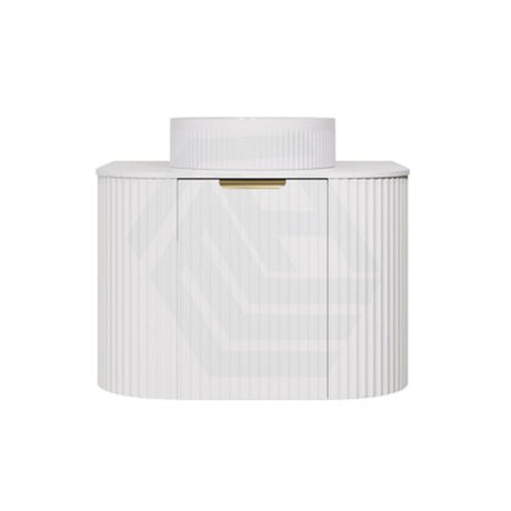 600-1800mm Lukka Agena Matt White/Black Wall Hung Bathroom Fluted PVC Vanity with Soft Closing Drawers Curve Edge