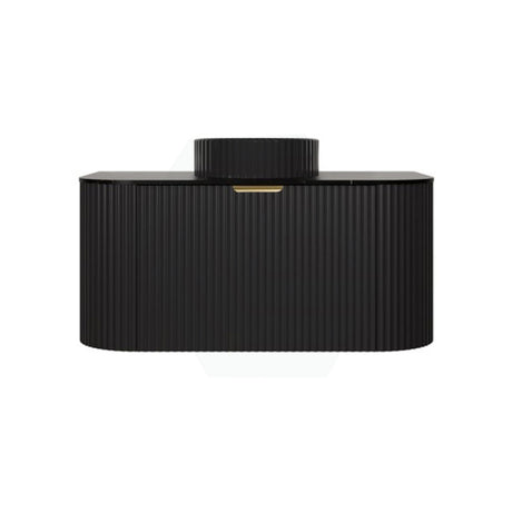 600-1800mm Lukka Agena Matt White/Black Wall Hung Bathroom Fluted PVC Vanity with Soft Closing Drawers Curve Edge