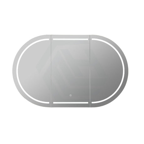 900/1200/1500Mm Ceto Olivia Matt Black Oval Led Shaving Cabinet Frontlit Cabinets