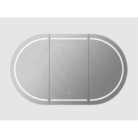 900/1200/1500Mm Ceto Olivia Matt Black Oval Led Shaving Cabinet Frontlit Cabinets