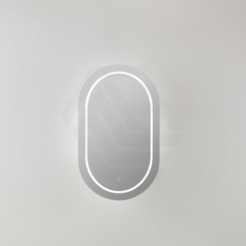 Lukka Allison Pill 450x900x150mm Oval Frontlit LED Shaving Cabinet Matt White / Matt Black