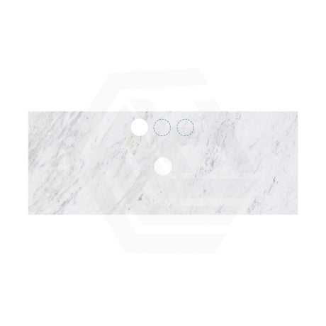 18mm Thick Lukka Carrara White Marble Top with Center Waste Hole, 12/10/2 O'clock Semi Drilled Tap Hole Available At the Back 605-1505mm