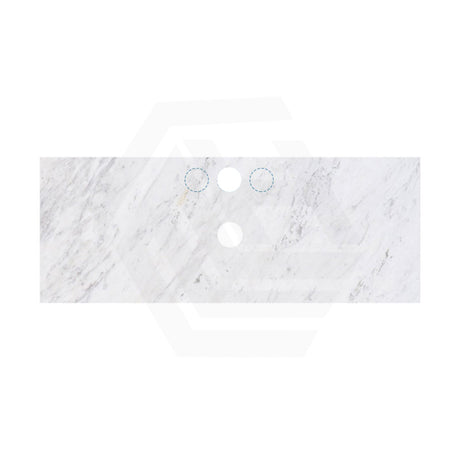 18mm Thick Lukka Carrara White Marble Top with Center Waste Hole, 12/10/2 O'clock Semi Drilled Tap Hole Available At the Back 605-1505mm