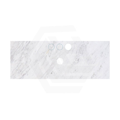 18mm Thick Lukka Carrara White Marble Top with Center Waste Hole, 12/10/2 O'clock Semi Drilled Tap Hole Available At the Back 605-1505mm