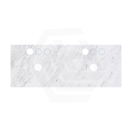 18mm Thick Lukka Carrara White Marble Top with Center Waste Hole, 12/10/2 O'clock Semi Drilled Tap Hole Available At the Back 605-1505mm