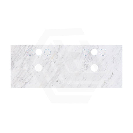 18mm Thick Lukka Carrara White Marble Top with Center Waste Hole, 12/10/2 O'clock Semi Drilled Tap Hole Available At the Back 605-1505mm