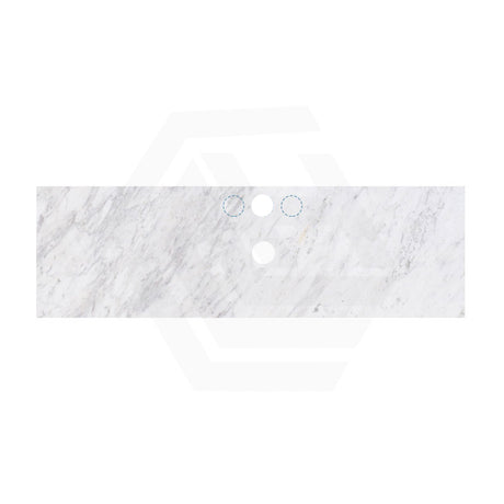 18mm Thick Lukka Carrara White Marble Top with Center Waste Hole, 12/10/2 O'clock Semi Drilled Tap Hole Available At the Back 605-1505mm