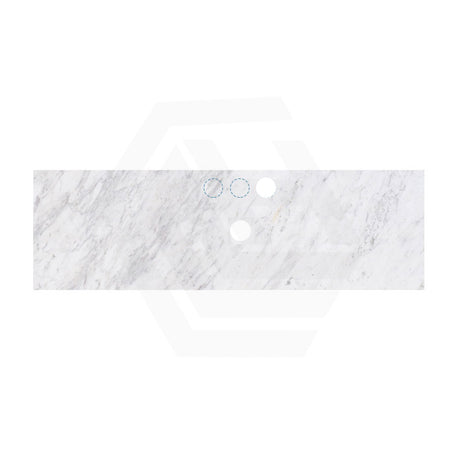 18mm Thick Lukka Carrara White Marble Top with Center Waste Hole, 12/10/2 O'clock Semi Drilled Tap Hole Available At the Back 605-1505mm