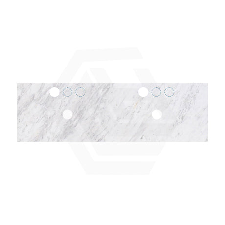 18mm Thick Lukka Carrara White Marble Top with Center Waste Hole, 12/10/2 O'clock Semi Drilled Tap Hole Available At the Back 605-1505mm