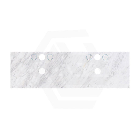 18mm Thick Lukka Carrara White Marble Top with Center Waste Hole, 12/10/2 O'clock Semi Drilled Tap Hole Available At the Back 605-1505mm