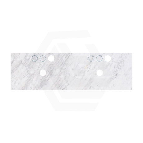 18mm Thick Lukka Carrara White Marble Top with Center Waste Hole, 12/10/2 O'clock Semi Drilled Tap Hole Available At the Back 605-1505mm