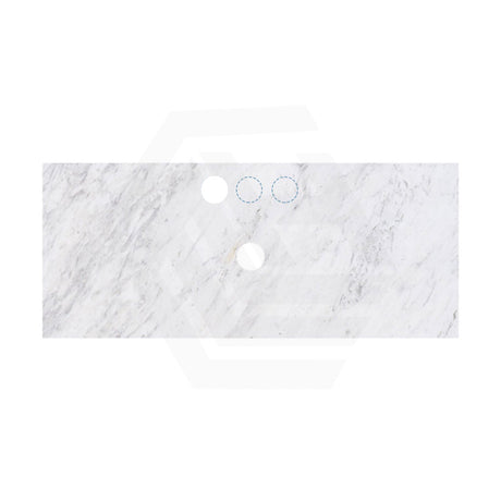 18mm Thick Lukka Carrara White Marble Top with Center Waste Hole, 12/10/2 O'clock Semi Drilled Tap Hole Available At the Back 605-1505mm