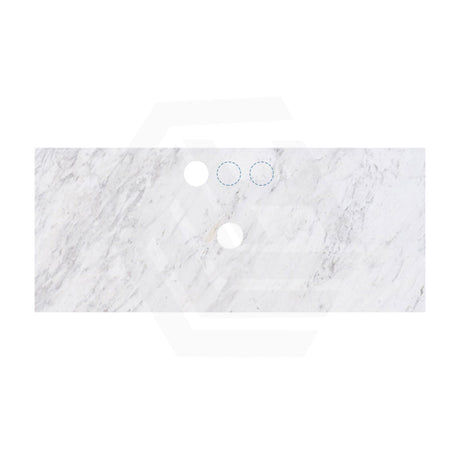 18mm Thick Lukka Carrara White Marble Top with Center Waste Hole, 12/10/2 O'clock Semi Drilled Tap Hole Available At the Back 605-1505mm