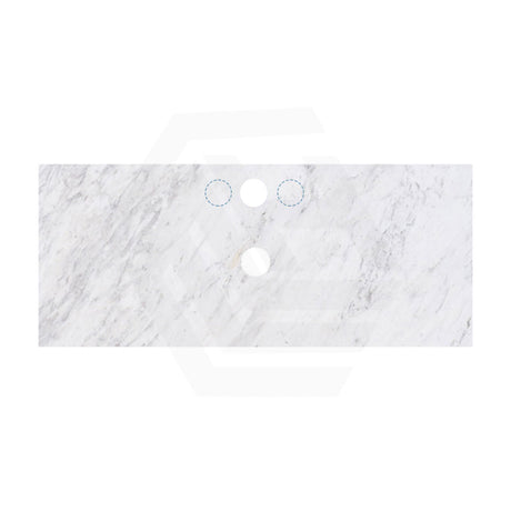 18mm Thick Lukka Carrara White Marble Top with Center Waste Hole, 12/10/2 O'clock Semi Drilled Tap Hole Available At the Back 605-1505mm