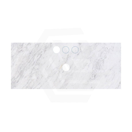 18mm Thick Lukka Carrara White Marble Top with Center Waste Hole, 12/10/2 O'clock Semi Drilled Tap Hole Available At the Back 605-1505mm