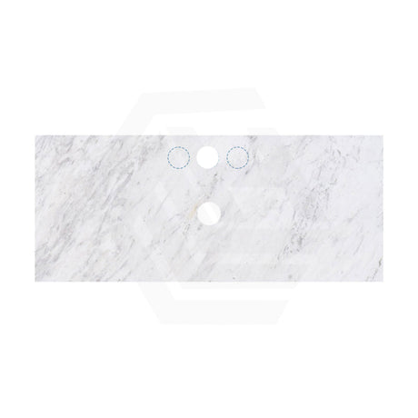 18mm Thick Lukka Carrara White Marble Top with Center Waste Hole, 12/10/2 O'clock Semi Drilled Tap Hole Available At the Back 605-1505mm