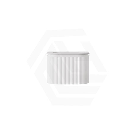 Lukka 600-1800mm Estella Matt White/Black Modern Wall Hung Fluted PVC Vanity With Soft Closing Side Drawers Curve Edge