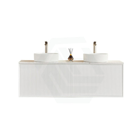 600-1500Mm Kirribilli Wall Hung Bathroom Vanity Matt White Pvc Board Cabinet Only & Ceramic Top